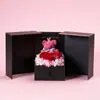 Regalo de San Valentín Collar de Proyección Joyería Caja de Regalo Oso Enamorado Rosa Puerta Doble Rosa Flor Eterna Hecho a Mano