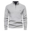Nuevo Suéter Cardigan de Punto Abierto a la Mitad para Hombre Otoño e Invierno, Manga Larga, Cuello Alto, Color Sólido, Top Casual Versátil para Usar en Capas
