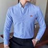 ¡Estilo doméstico! Camisa de manga larga casual a rayas bordada versátil básica de moda nueva primavera 2024 camisa de hombre