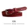 Cinturón de Cuero Casual Personalizado Sin Hebilla para Mujer, Cinturón Decorativo Coreano Versátil para Jeans, Cinturón Calado para Mujer