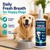O suplemento de água KineShineX para limpeza dental de cães integra-se facilmente à rotina diária de ingestão de água, sem a necessidade de uma escova de dentes.
