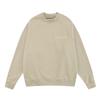 Esenciales Hhh Fog Estampado de Velour de Doble Línea Silicona en Relieve Sudadera Unisex de Peso Pesado Cuello Redondo Otoño e Invierno Moderna
