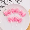 Decoración de pastel para el Día de San Valentín chino tarjeta en forma de corazón adorno de perro de dibujos animados lindo inserto de vela con lazo topper