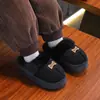 Conjunto a juego para padres e hijos de pantuflas de algodón para niños, pantuflas de algodón para niños y niñas, pantuflas peludas cálidas de felpa gruesa para interiores, disponibles para venta al por mayor