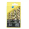 Juego de 13 piezas de brocas helicoidales de acero de alta velocidad con vástago recto para taladrado y ampliación de agujeros en madera, plástico, hierro y aluminio
