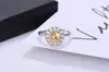 Anel de citrino e olivina prata s925 cravejado com diamantes completos luxo leve dourado cor europeia e americana joia tesouro cristal limpo