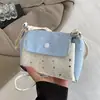 Bolsa Feminina Doce Estilo Coreano Bolsa de Armazenamento Estrela Bolsa de Mão Bolsa Transversal de Lona Bolsa para Celular Portátil para Sair Bolsa Fresca