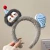 Tiara Criativa de Pinguim, Tiara de Desenho Animado de Pelúcia Fofa e Fofa, Para Tirar Fotos de Menina, Presilha de Cabelo para Lavar o Rosto, Tiara Engraçada