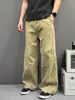 Pantalones de trabajo deconstruidos estilo americano para mujer y hombre, retro, relajados y casuales, pantalones de pierna recta ancha sueltos, marca de moda