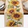 Amazon Transfronterizo Producto Nuevo Lino Más Vendido Mantel Patrón Girasol Camino de Mesa Hogar Restaurante Sala de Estar Mesa de Comedor Interior