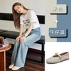Zapatos Mary Jane de Piel de Oveja de Primera Capa para Mujer 2026 Estilo Nuevo de Primavera Zapatos Planos Tejidos de Moda Zapatos Casuales Versátiles
