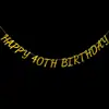 Bandeira Personalizada e Papel com Glitter de Flores para Aniversário de 30 40 50 60 70 80 90 100 Anos Disponível em 5 Cores