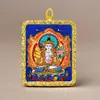 Pingente Thangka de Xizang Zakilam Quadrado Liga de Aço Titânio Dourado Vários Padrões de Minério Podem Escolher Direto da Fábrica