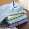 Camisa Polo Rayada Bicolor de Seda de Hielo Ropa de Trabajo al por Mayor Publicidad de Empresa Manga Corta Personalizada Ropa de Trabajo de Negocios de Alta Gama