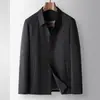Chaqueta para Hombre 2026 Primavera y Otoño Cuello de Solapa Un Botón Abrigo Largo para Negocios de Mediana Edad y Uso Casual