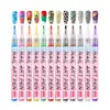 Canetas para Nail Art DIY 12 Cores Canetas de Tinta Acrílica à Prova d'Água Secagem Rápida Canetas de Pintura Graffiti Caneta Liner com Ponta Fina 0.7mm Ferramentas