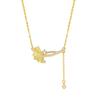 Sansheng sorte Sterling Silver 925 colar moda feminina versátil borla zircão clavícula cadeia ins estilo pingente de folha de ginkgo