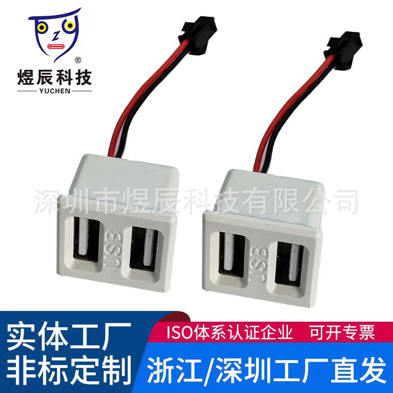 YC-AC009 双USB接口 直边 白色1