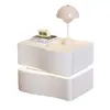 Mesita de Noche de Madera Maciza Estilo Crema Gama Alta 2024 Nuevo Influencer de Internet Creativa para Dormitorio Hogar Simple Moderna Mesita de Noche