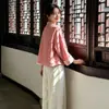Conjunto de dos piezas de chaqueta jacquard estilo chino nuevo de seda para mujer de mediana edad y pantalones de pierna ancha, con garantía de calidad, reductor de edad, para primavera y otoño, estilo nacional