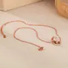 Opk Collar Transfronterizo Europeo y Americano para Mujer Acero Inoxidable Moda Chapado en Oro Rosa Doble Anillo Diamante Cadena para Clavícula Acero de Titanio Venta al por Mayor