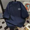 Roupa de Algodão Puro para Primavera e Verão, Looks Frescos para Casais, Camiseta Masculina Retro Estilo Hong Kong Ins com Letras de Manga Curta, Novo Estilo Soltinho de Meia-Manga