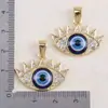 Aleación Piedra de Strás Forma de Gota de Aceite Colgante Grande Ojo del Diablo Pulsera Redonda Collar Accesorios para Joyería DIY Venta al por Mayor