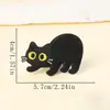 Parche de Tela Bordado de Gatito Negro de Dibujos Animados Parche Autoadhesivo para Planchar Pegatina Etiqueta Bordada por Computadora Accesorios para Reparación de Chaquetas de Plumas Ropa