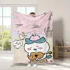 Nueva manta de peluche japonesa Chiikawa Jiyka Wow Manta para siesta en la oficina Manta con cubierta de franela