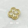 Nuevo sentido de alta gama botón de metal con diamantes en forma de trébol de cuatro hojas abrigo suéter suéter estilo pequeño fragante botón decorativo al por mayor