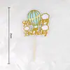 Paquete de 10 bolas de pelo para decorar tartas de cumpleaños, nubes, luna roja enchufable, nubes blancas, adornos de arcoíris para tartas, banderas.