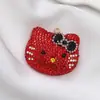 Llavero de Cabeza de Gato con Diamantes de Dibujos Animados Lindo Accesorios Colgante para Bolso de Gato Kt Accesorios Hechos a Mano para Bricolaje Venta al por Mayor