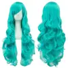 Peruca Cosplay Anime Peruca para Festa Fantasia de Halloween Cabelo Longo Cacheado 80cm Cabelo Cacheado Franja Lateral Peruca