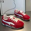 Sapatos de Malha Respiráveis de Verão para Mulheres, Sapatos de Treino Alemães de Couro Genuíno com Aumento Interno de Altura, Sapatos Lace-Up de Solado Macio Forrest Gump, Sapatos Esportivos Casuais