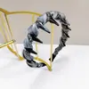 Diadema Ondulada de Organza Brillante con Pedrería y Dientes Grandes Antideslizantes Estilo Francés para Uso Exterior, Accesorio para el Cabello de Moda de Alta Gama