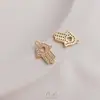 Pingente de Palma Banhado a Ouro 14K com Zircônia Microcravejada que Preserva a Cor Pacote de Materiais para Pulseira Brincos Pingente Colar DIY Feito à Mão