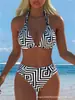 Bikini Sexy de Dos Piezas para Vacaciones en la Playa, Estampado, Nuevo de Verano 2027, Transfronterizo Europeo y Americano