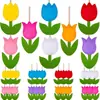 Pingentes de tulipa de feltro exclusivos transfronteiriços, decorações de flores de tecido multicoloridas para decoração de casa de primavera e cena de árvore ao ar livre