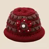 Gorros de Invierno para Personas de Mediana Edad y Mayores, Gorros de Moda para Madres, Gorros de Punto Gruesos de Terciopelo Cálidos, Gorros de Lana de Invierno para Abuelas