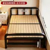 Cama plegable sin instalación 1.2m cama individual económica simple cama para adulto 2026 modelo nuevo casa de alquiler cama de madera dura