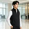 Colete Soft Shell Outono Inverno Masculino Esportes ao Ar Livre Corrida Gola Alta Jaqueta Feminina Sem Mangas Top Moda Versátil Quente Colete de Trabalho