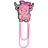 Vaca das Terras Altas Desenho Animado Estudante Papelaria DIY Divisória de Página Marcador de Página Pvc Clip de Papel Criativo Fofo Suprimentos de Escritório Transfronteiriços