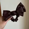 Estilo Coreano Ins Dongdaemun Couro de Alta Qualidade Laço Grande Elástico para Cabelo Elástico Alto para Rabo de Cavalo Corda para Coque