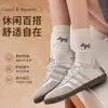 Calcetines de Media Caña de Lunares para Mujer Estilo Primavera y Otoño Calcetines de Rayas con Volantes Lindos Calcetines de Algodón con Perros Cómodos Agradables a la Piel Estilo Casual Versátil