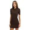 Vestido mini ajustado de manga corta, color liso, plisado, estilo europeo y americano, sexy, de alta costura para comercio exterior de Amazon