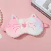 Máscara de Olho de Pelúcia Unicórnio Gato Gradiente Fofa Transfronteiriça Desenho Animado Preguiça Panda Bloqueio de Luz Confortável para Dormir