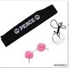 Accesorios de Disfraz Hippie de los años 60 Diadema de Girasol Gafas Redondas y Collar de Cincel de Paz Aretes traje