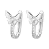Pendientes Brillantes Estilo Hada Tachonados con Diamantes, con Elegancia Francesa y Pinzas para Orejas de Lazo Dorado, Modelo Nuevo para 2026
