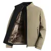 Explosions 2024 Invierno Nueva Chaqueta con Cuello para Hombre para Adultos Mayores Forrada de Felpa Engrosada Acolchada de Algodón Chaqueta Abrigo Acolchada de Algodón para Papá