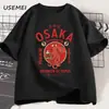 Camiseta Patrón Pulpo Borracho Osaka Dotonbori Camiseta para Entusiasta de la Comida Callejera Japonesa Camiseta de Algodón Vintage de Manga Corta